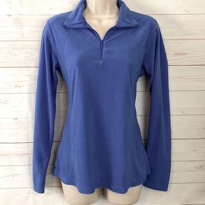 Columbia Sz M Blue Light Fleece Pullover Shirt Top